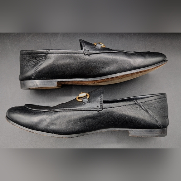 Gucci Brixton Black Leather Collapsible Heel Horse Bit Loafer, 37.5, AS IS - Picture 7 of 12